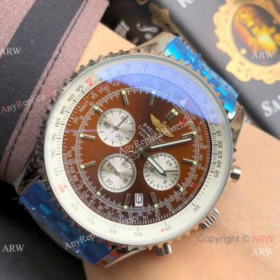 Copy Breitling Navitimer Stainless Steel Chocolate Dial Watch 42mm